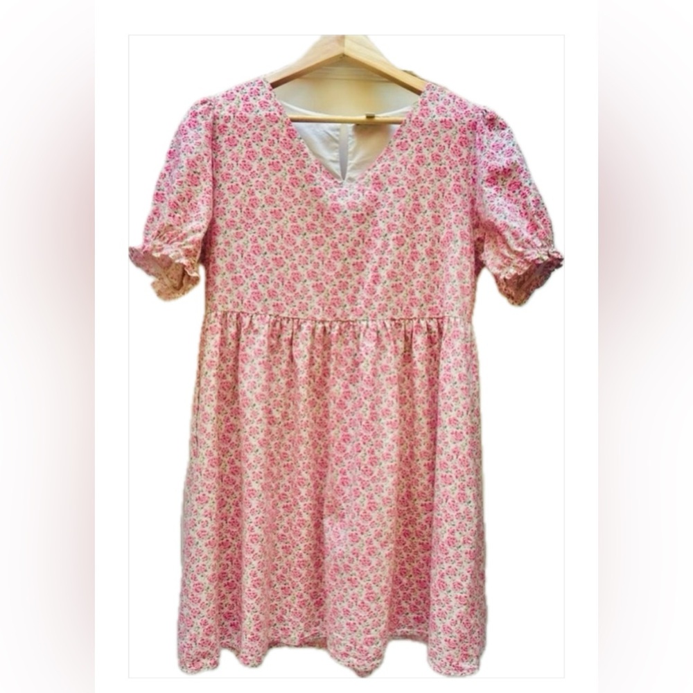 HAYDEN LOS ANGELES Baby Doll Mini. Cream w/ Pink Flowers